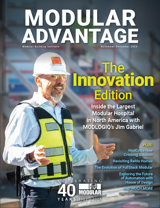 Front cover of Modular Advantage magazine where ModCribs is featured in an article.